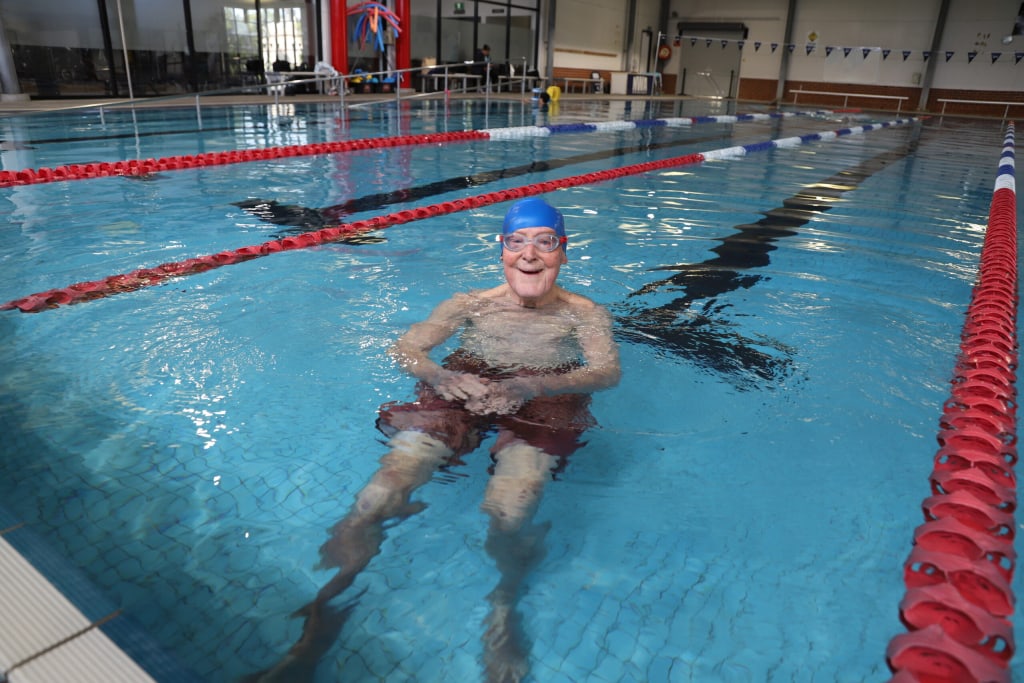 Fr Chris in the pool