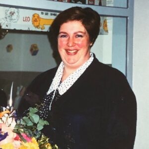 Louise as a young midwife in 1997